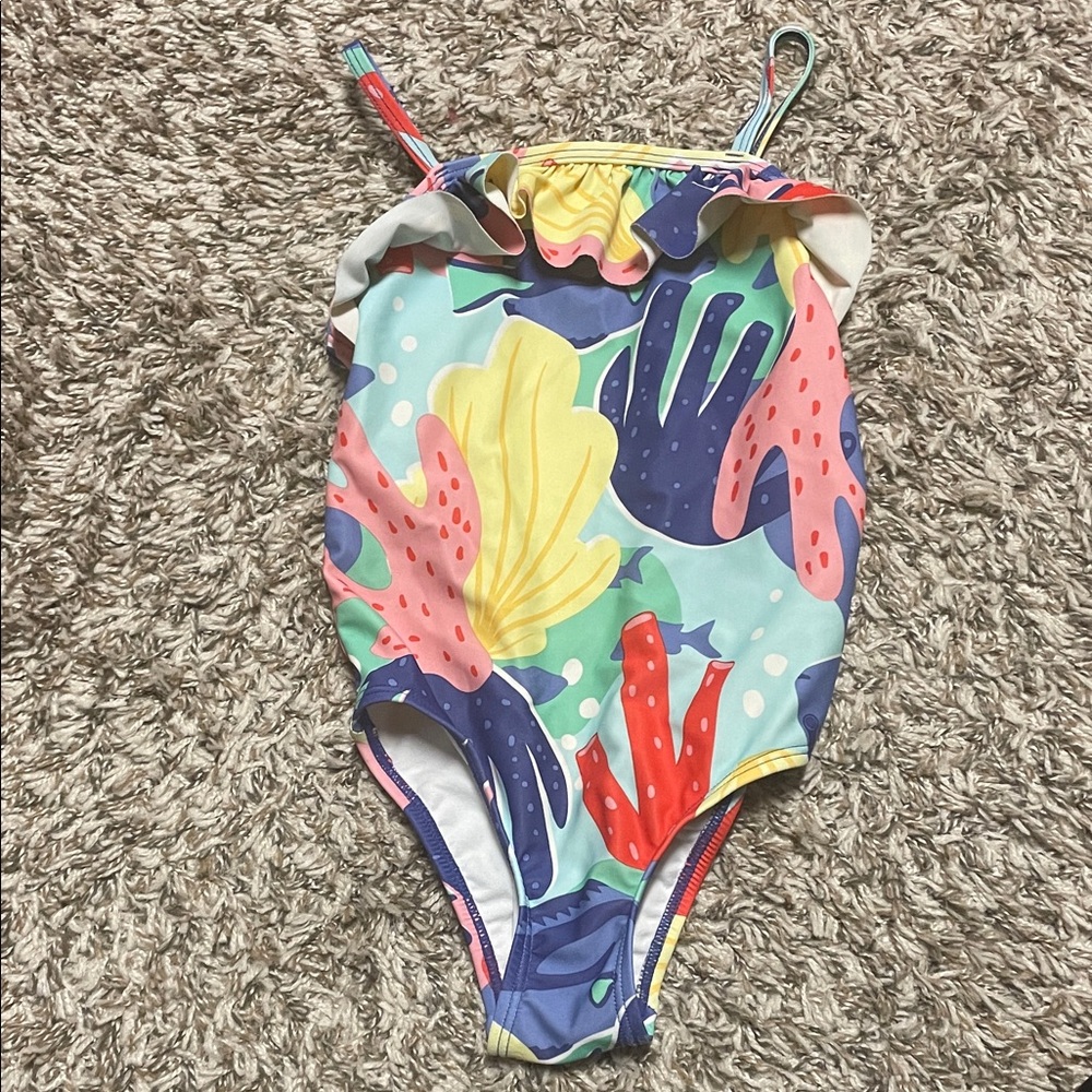 Girls' Multicolor Coral Reef One-Piece Swimsuit